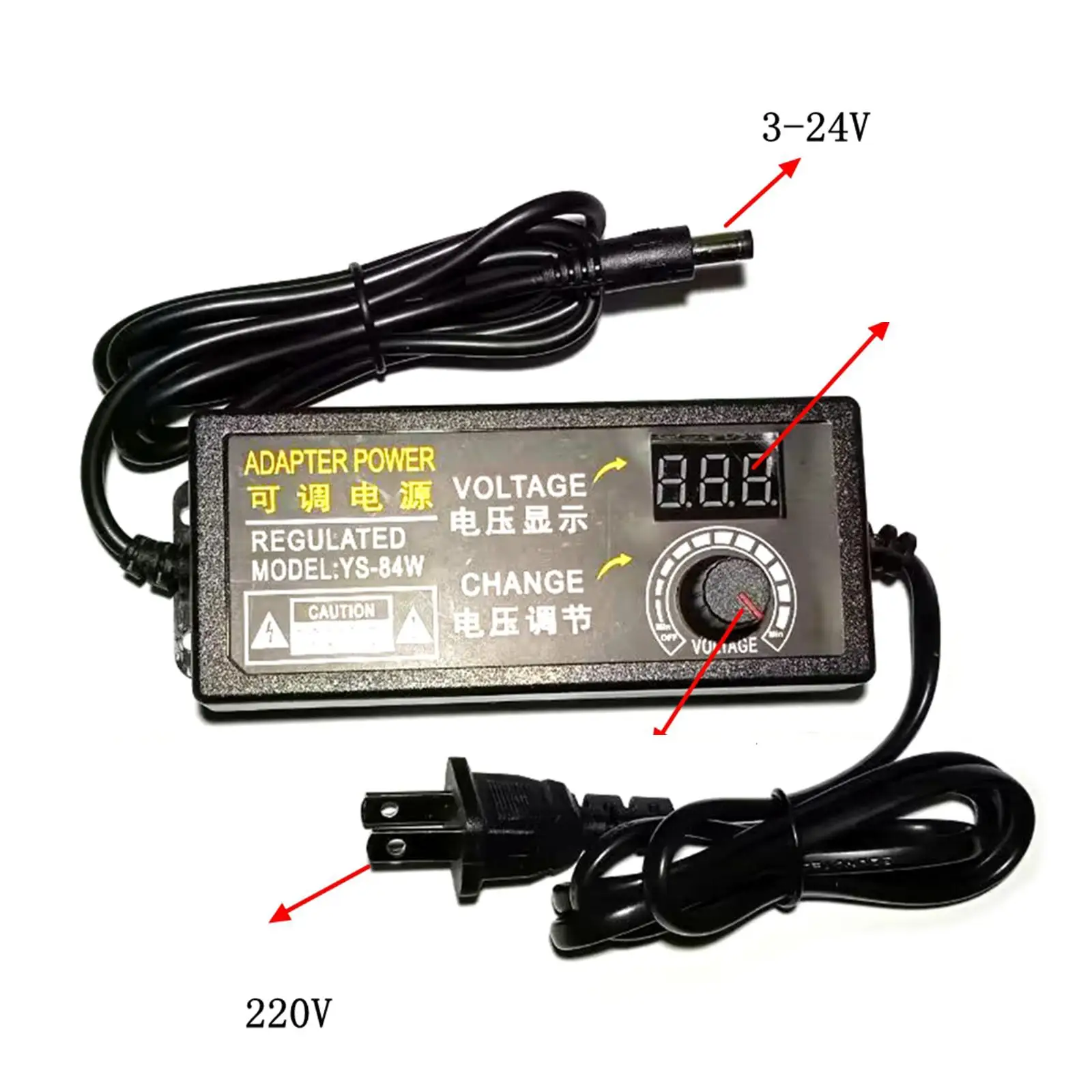 Power Supply Adapter Power Adapter Adjustable Temperature Regulation 84W for Motors Circuit Power Supply Testing
