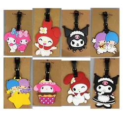 Funny Hello Kitty Luggage Label Cute Cinnamoroll Melody Luggage Tag Cartoon Suitcase ID Address Holder Baggage Boarding Portable