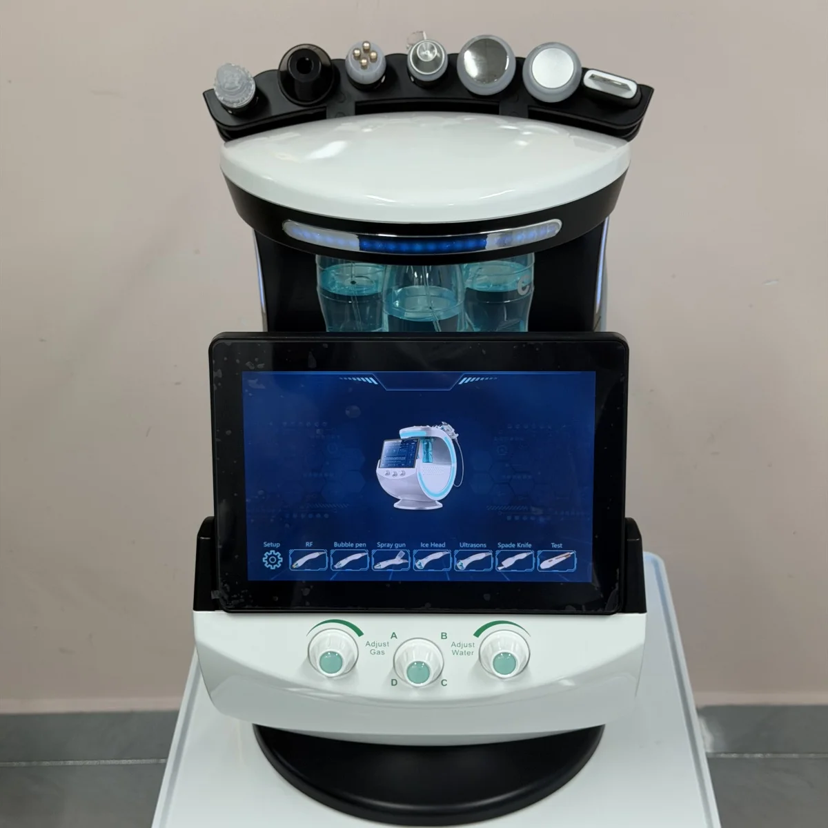 7 in 1 Intelligent Ice Blue Skin Detection Device Multifunction Beauty Machine Diamond Aqua Peeling Hydrating Facial Therapy