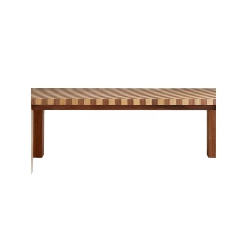 Medieval style solid wood dining table designer artistic creativity rectangular log striped dining table household long