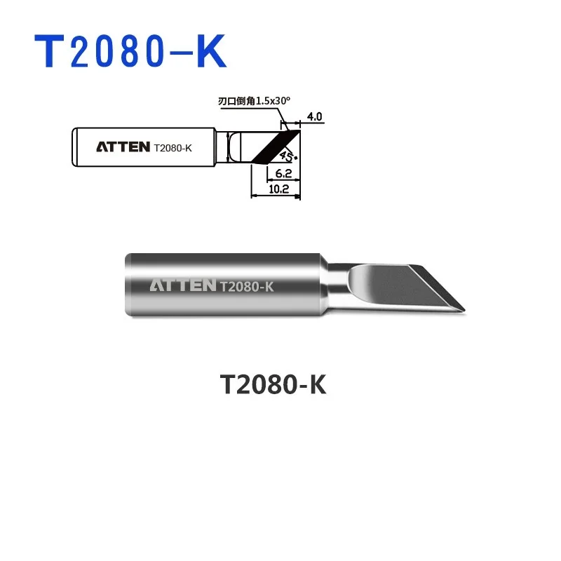 

ATTEN T2080 T2080D Soldering Iron Tips for ST-2080 ST-2080D Soldering Iron Welding Replacement Bit Head Accessories Tools