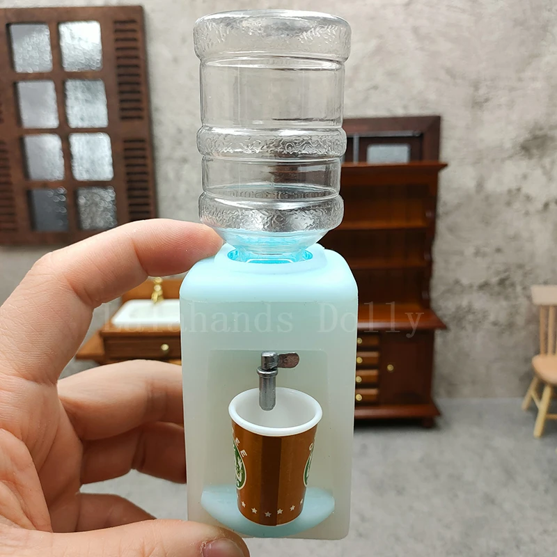 Mini distributore d'acqua per casa delle bambole (può ricevere acqua) per la casa delle bambole cucina soggiorno accessori per la decorazione di mobili