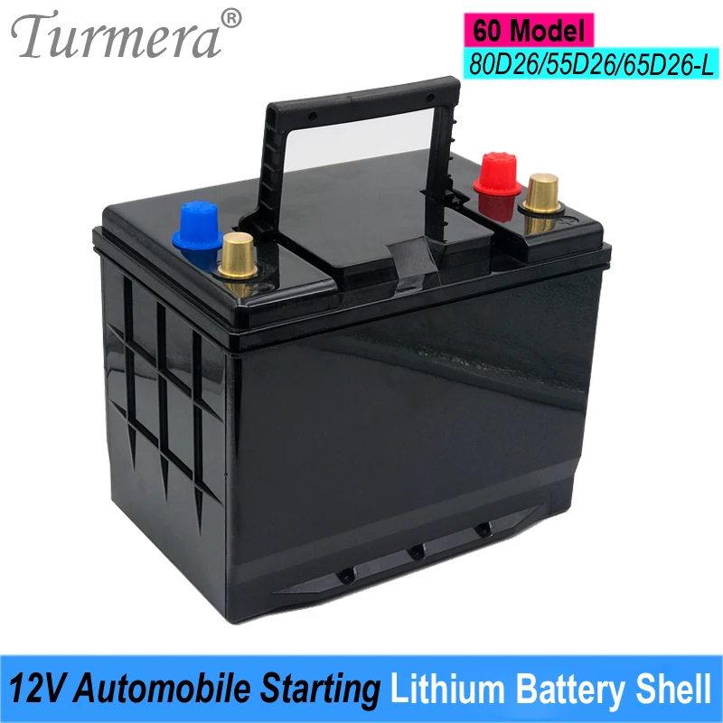 

Turmera 12V Car Battery Box Automobile Starting Lithium Batteries Shell Use in 60 Series 80D26 55D26 65D26 Replace 12V Lead-Acid