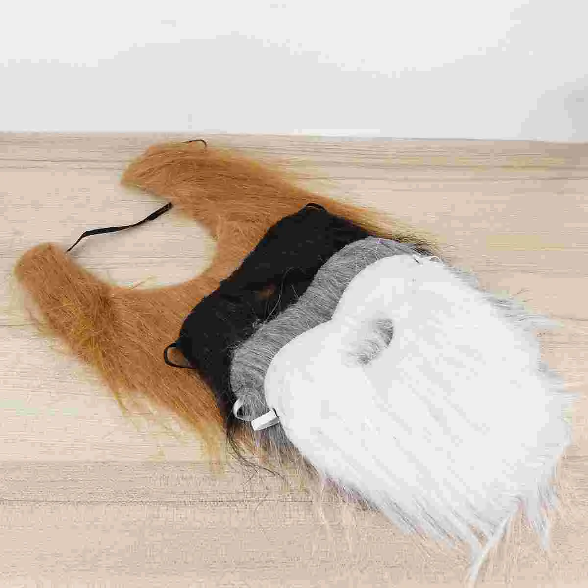 4 Pcs Masquerade Party Decorations Cosplay Props Fake Beard Self Adhesive Mustaches