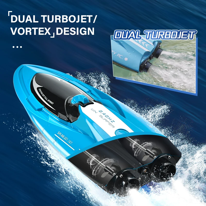 2.4g Rc Boat Vortex Jet Summer Water Toy Electric Sports Boat Rc High-Speed Boat Remote-Controlled Trend Toy Children Gift