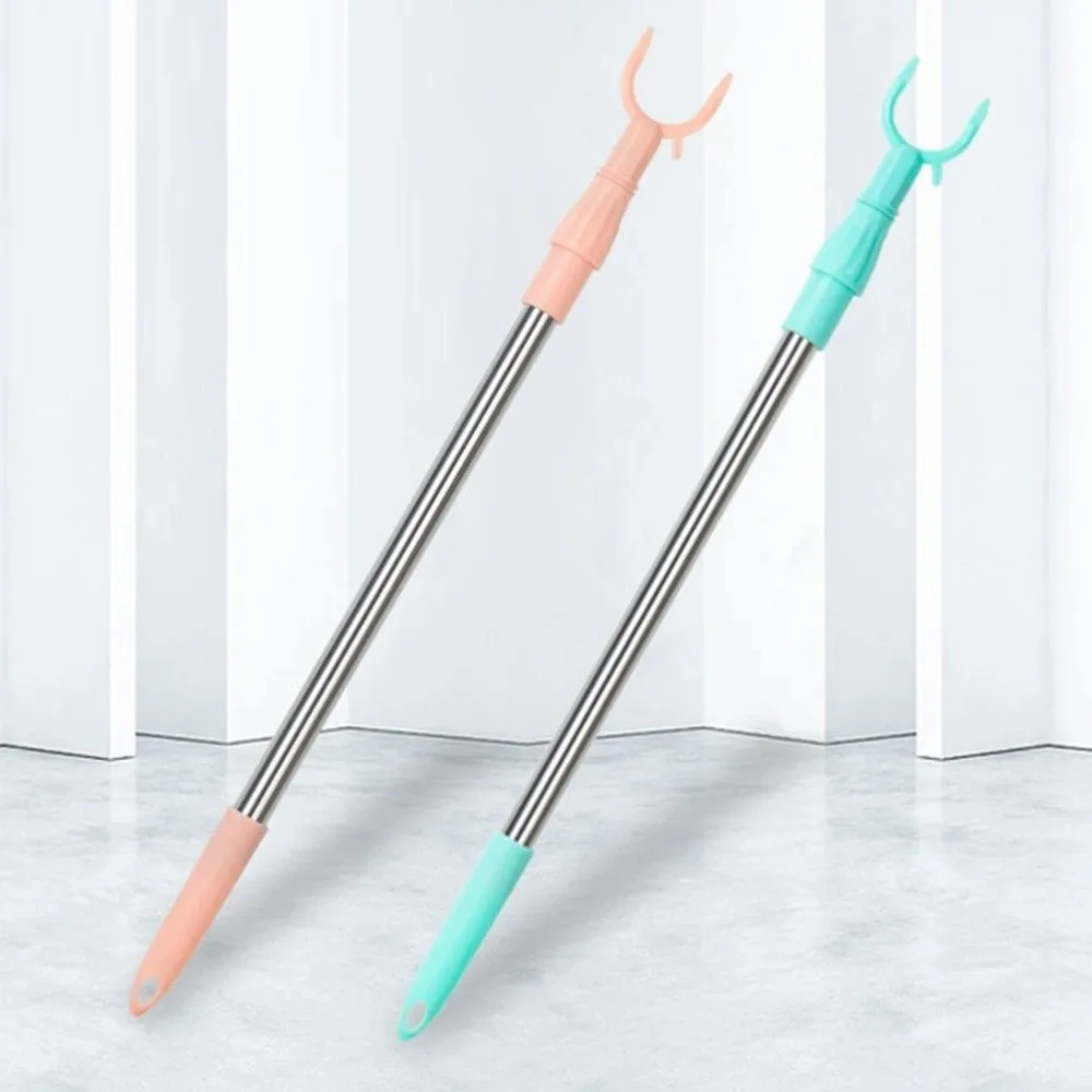 Adjustable Retractable Clothes Fork PP/Stainless Steel Heavy Duty Long Reach Closet Pole Telescoping Clothesline Rod