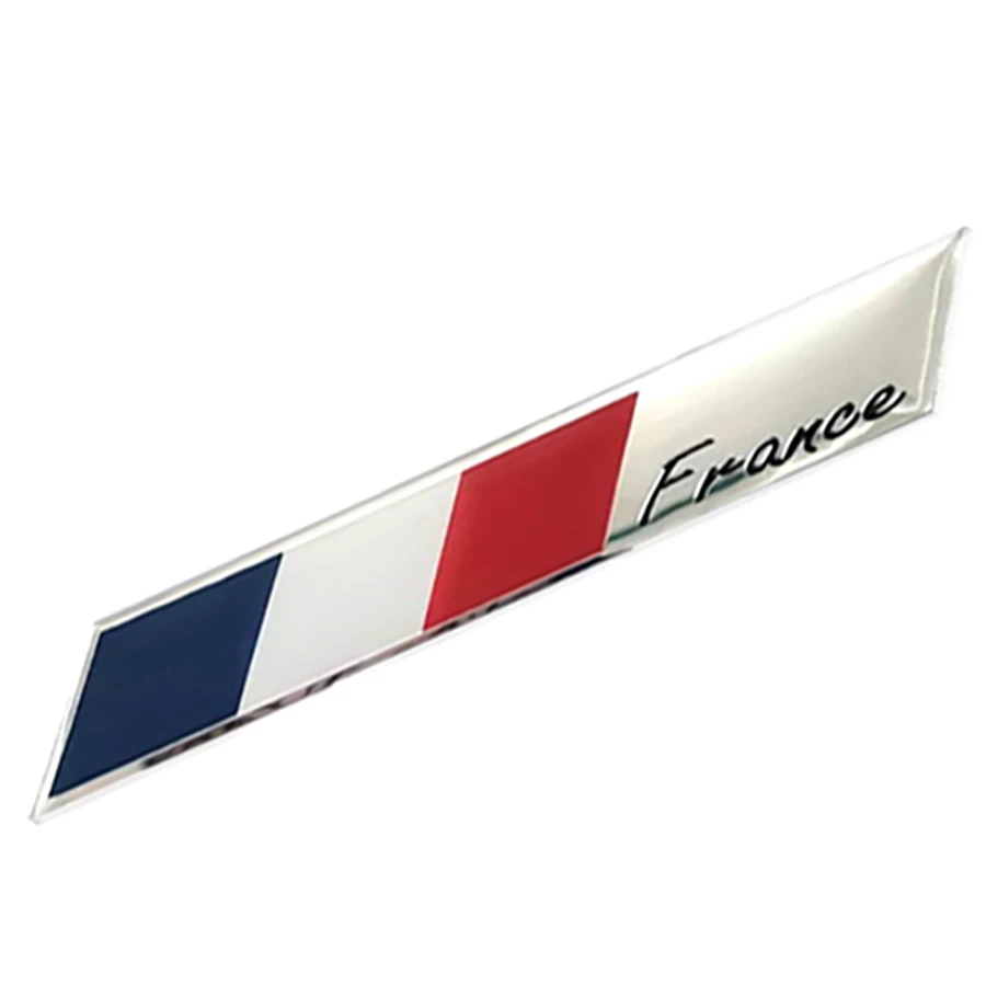 1Pc 3D Aluminum France Flag Emblem Badge Car Sticker Decals Germany Car-Styling For Peugeot 307 206 207 Citroen Renault DS C2 C3