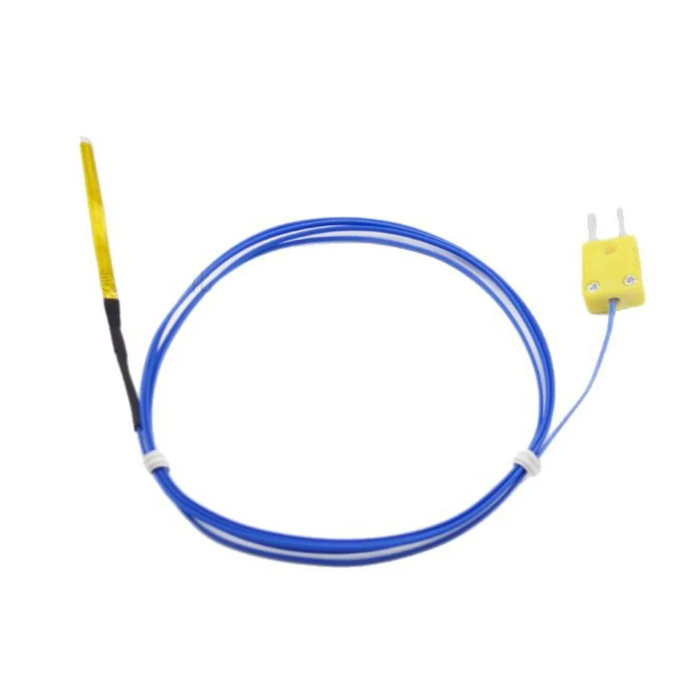 

K Type Flat Temperature Probe for Narrow Slit Temperature Sensing 1m Length 5CM Sensing Tip Compatible with NR81510 Model