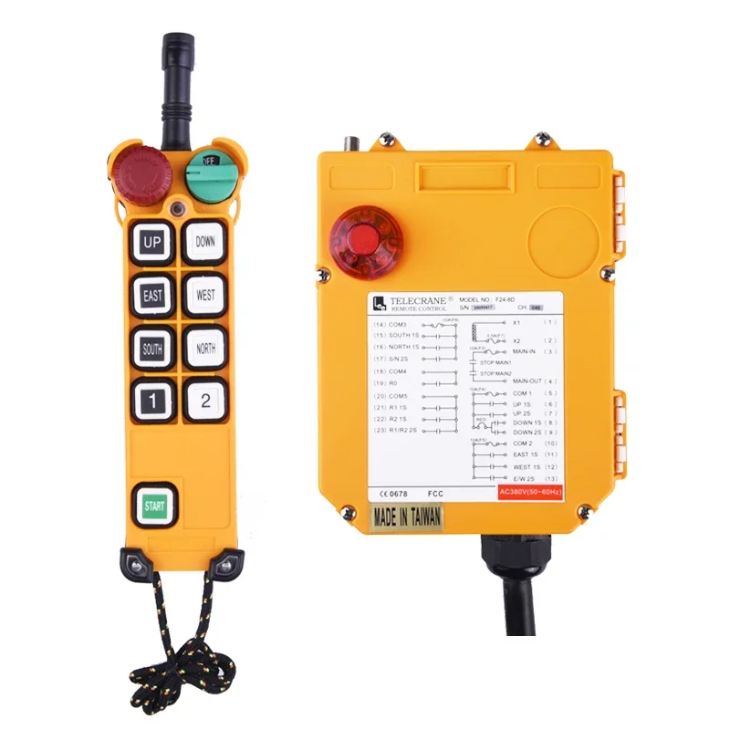 F24-8D Telecrane 8 Buttons Double Speed Transmitter Receiver Remote Control Factory Radio Wireless Industrial Remote Control