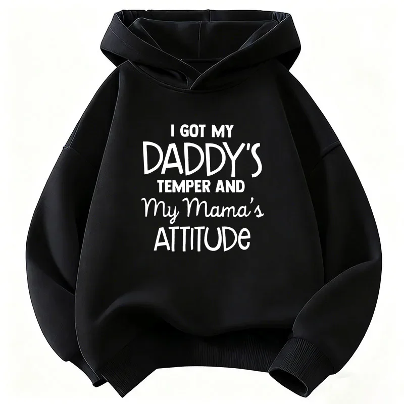Fashion Love with Daddy and Mama Letter Printed Children's Hoodie Sweatshirt Cute Hoody for Boys Girls Autumn Casual Hoodies