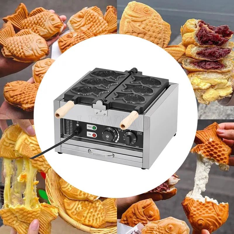 220V Sea Bream Cooking Machine Commercial Fish Cake Tool Internet Famous Stall Pancake Machine Bursting Paste Pancake