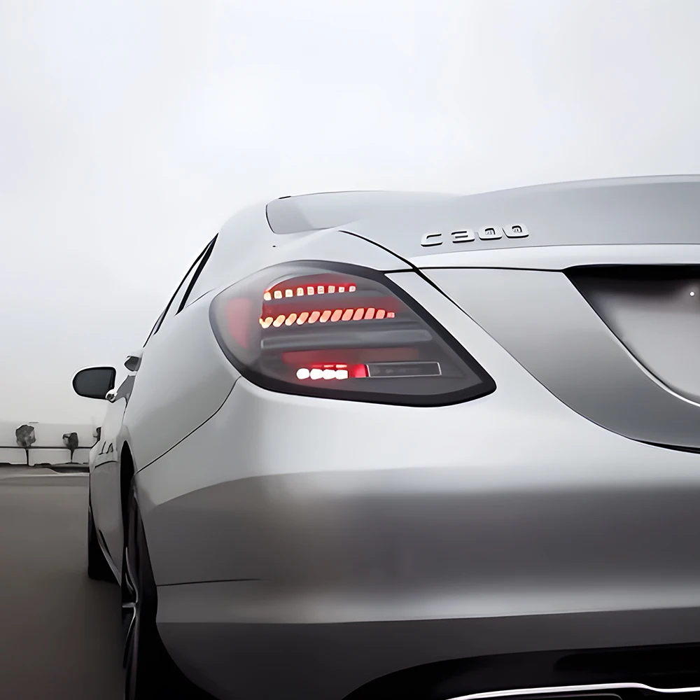 

Для Benz C-Class W205 2015-2021 автоматические задние фонари в сборе, обновленный светодиодный эффект запуска, задний фонарь в стиле Maybach, автомобильные аксессуары для инструментов