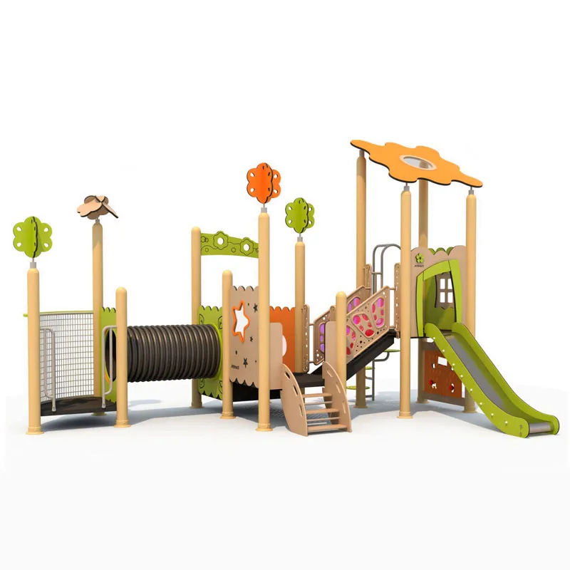 EO-Large Outdoor PE Board Combination Slide and Climbing Toy Equipment for Kids for Kindergarten and Park Customize&
