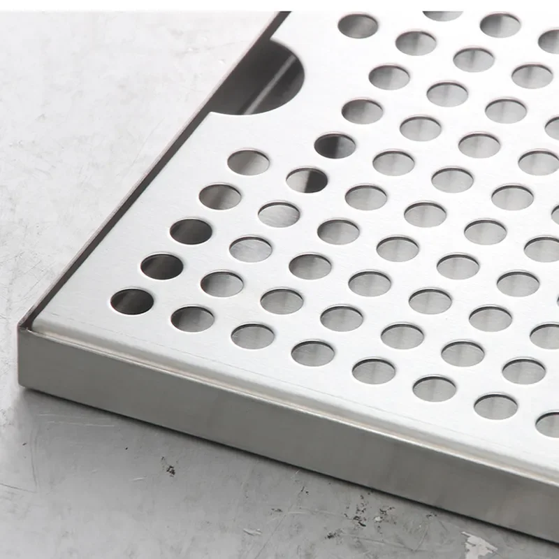 for Stainless Steel 304 Tea Tray Flat Bottom Square Water Tray Bar Wine Column Wine Serving Platter Drip Tray for Home