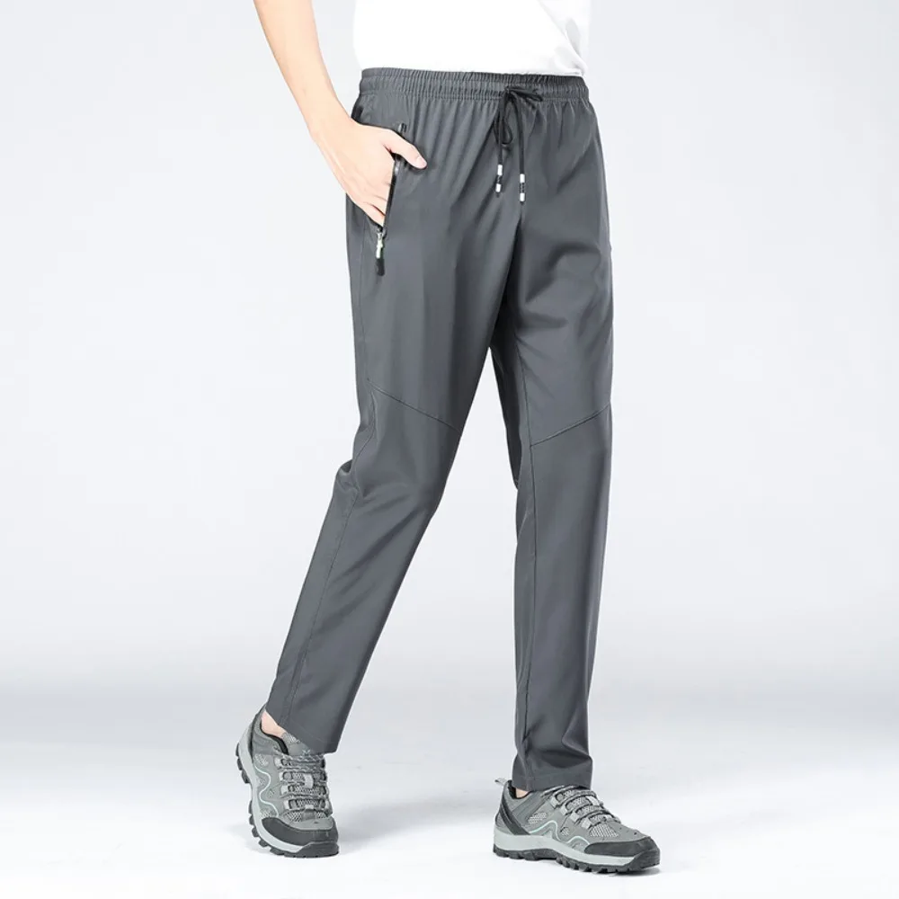 Fashion Summer Men's Casual Pants Quick Dry Breathable Jogger Sweatpants Loose Elastic Waist Straight Leg Pants Mountaineering