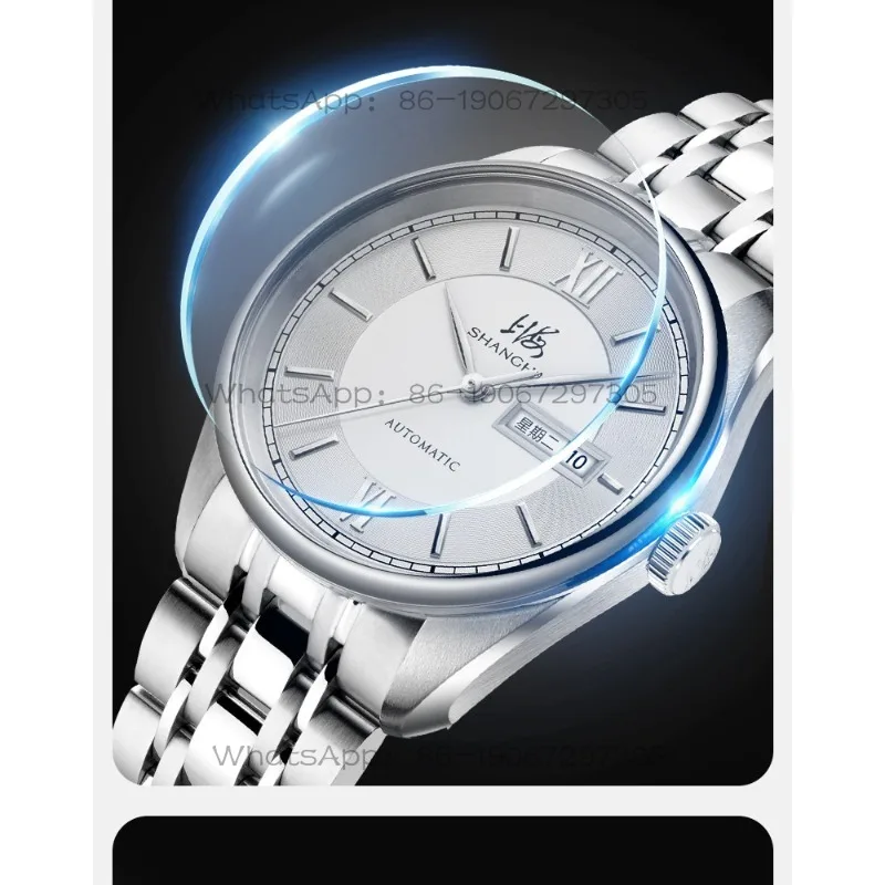 Time Island Watch 1 Store Shanghai Watch Fully Automatic Mechanical Watch Simple Double Calendar Large Three-Pin Dial