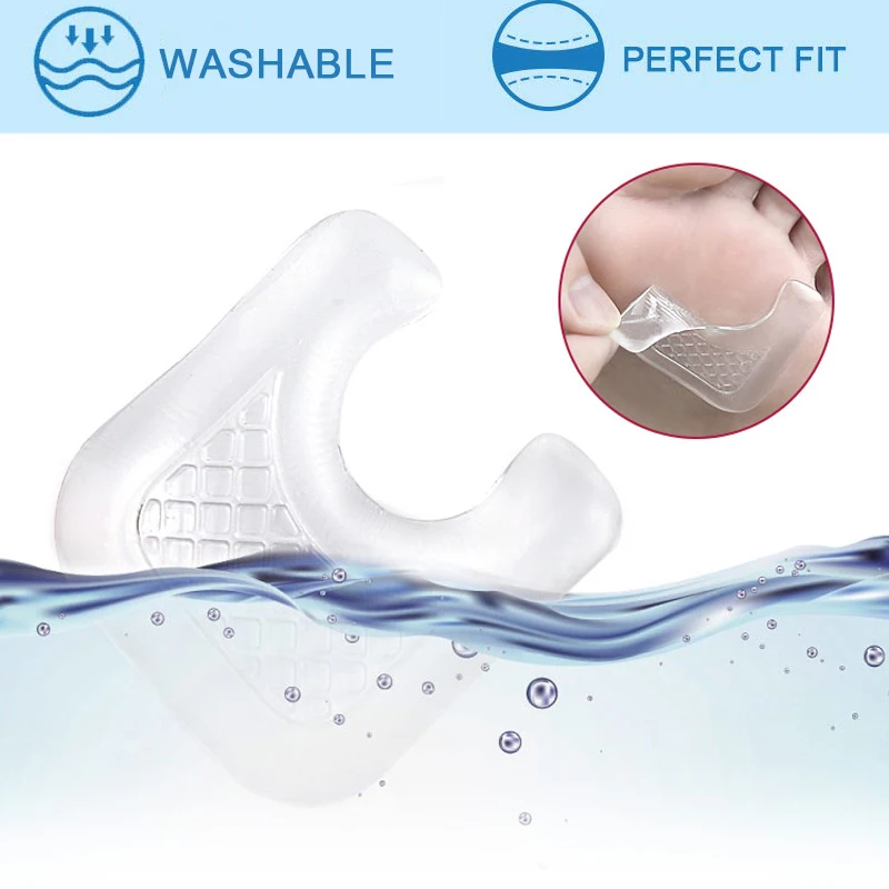 Pexmen 2/4 peças almofadas de dedo do pé à prova d'água em forma de u almofadas de calos de gel de fricção reutilizável adesivo de milho protetor de calos