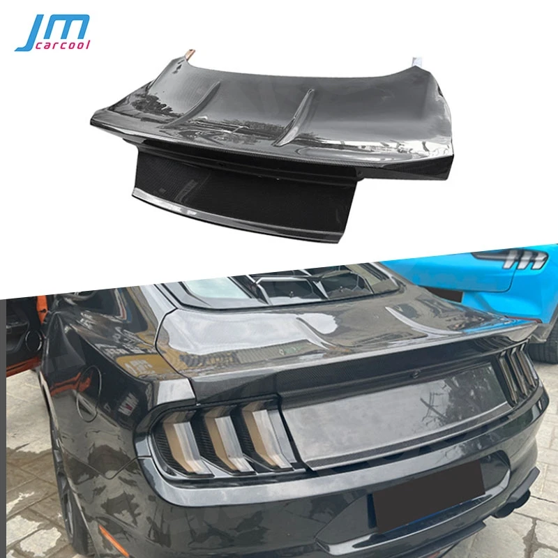 

For Ford Mustang 2015-2018 Carbon Fiber Car Rear Bumper Trunk Lid Cars Accessories Rear Bumper Guard Cover Plate Panel