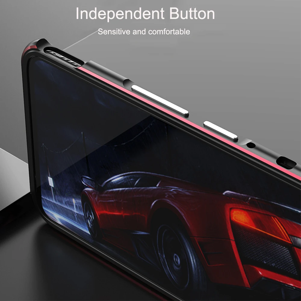 For Asus ROG Phone 7 Pro Case 6 5 5s Aluminum Metal Bumper Frame Slim Cover Skin Protective Phone Funda + Carmera Lens Protector