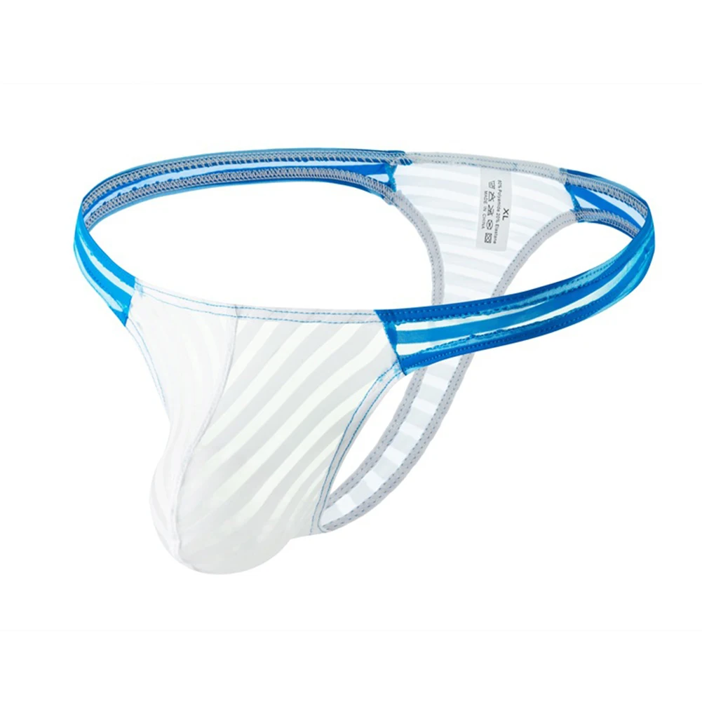 Tecido respirável roupa de dormir masculina sexy briefs bolsa calcinha colorblock alta estiramento cintura baixa poliéster