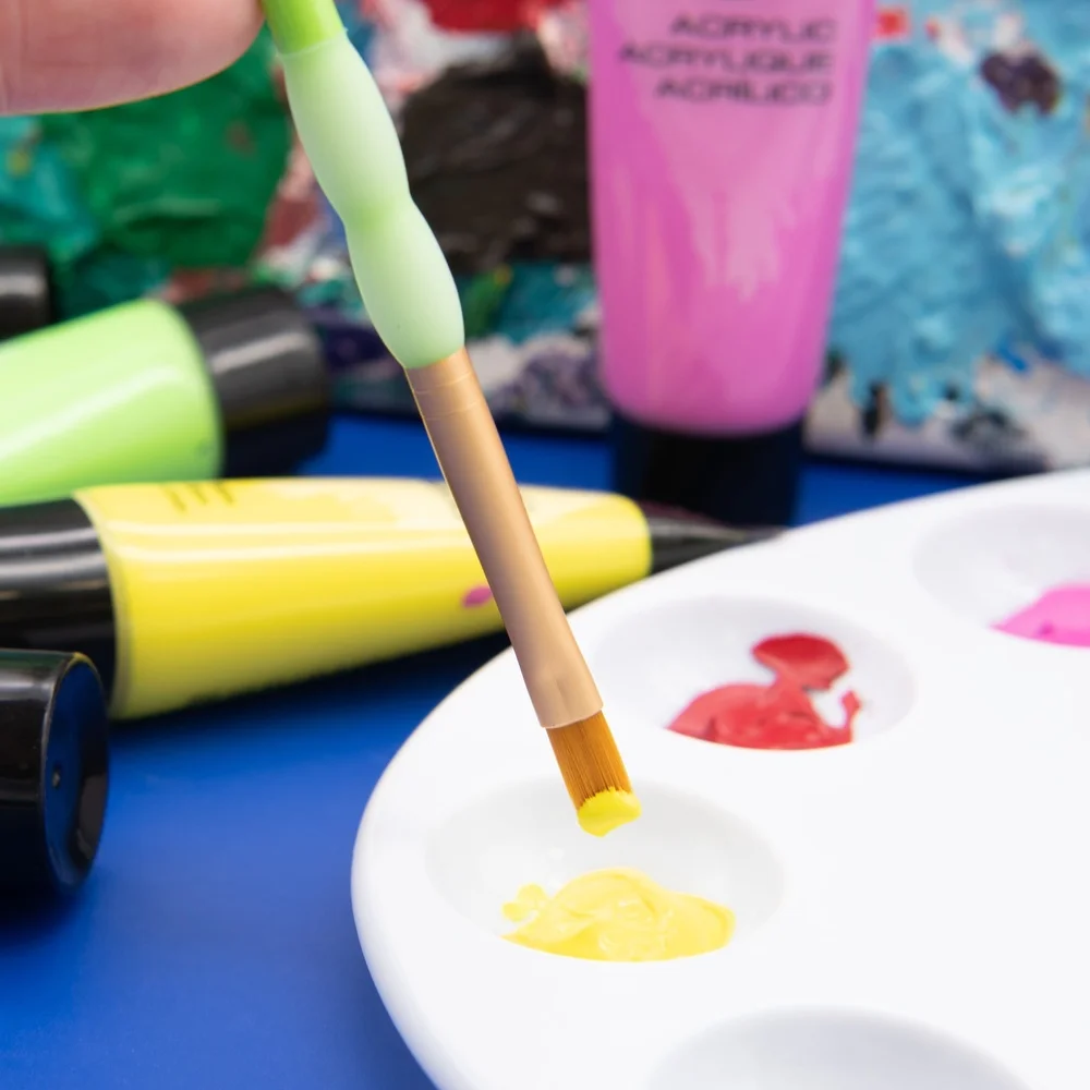 15 Buah Set Kuas Multiwarna Seniman Perajin Penghobi Mudah Dibersihkan Pegangan Ergonomis Alat Lukis Serbaguna Semua Tingkat Keterampilan