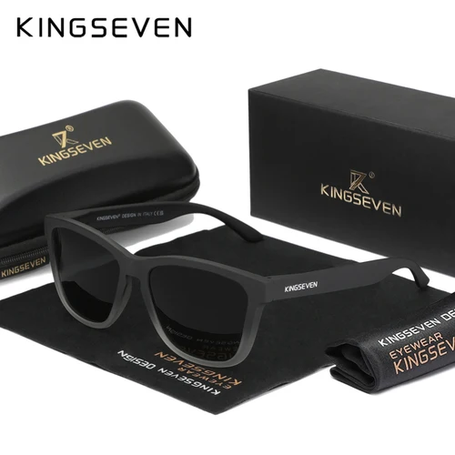 Imagen 2 del producto KINGSEVEN, nuevas gafas de sol de moda para mujeres y hombres, gafas polarizadas Anti-UV400, gafas protectoras para los ojos, gafas Vintage de lujo para exteriores