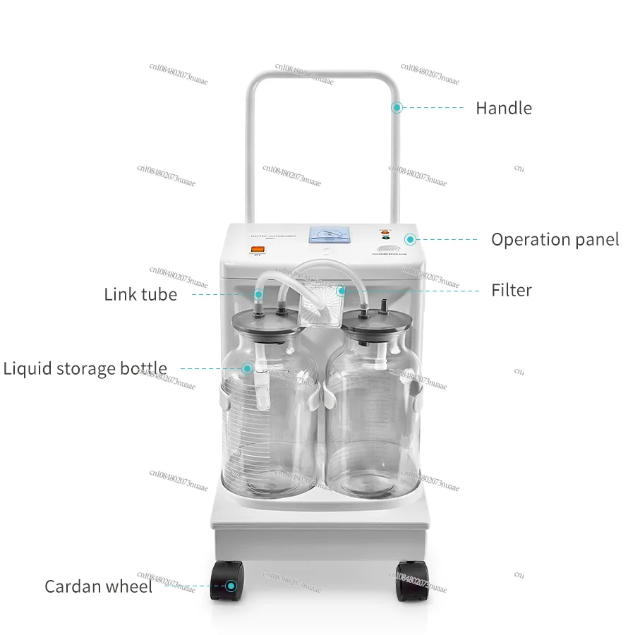 Medical Electric Suction Pump Device, Double Bottle Vacuum Cleaner