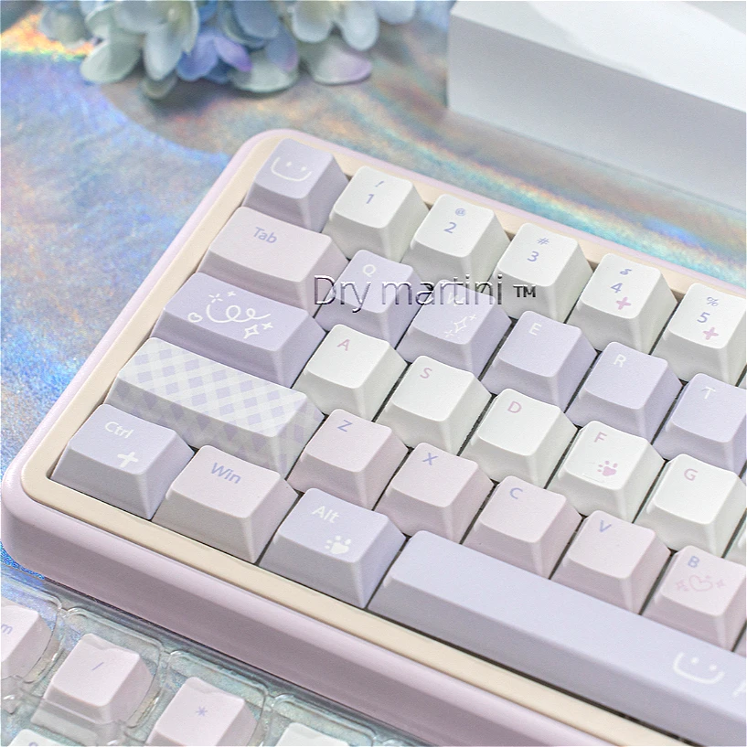Unfinished Words Keycap Original Mechanical Keyboard PBT Ball Cap Minimalist Dream Purple 61 68 75 87 100 108