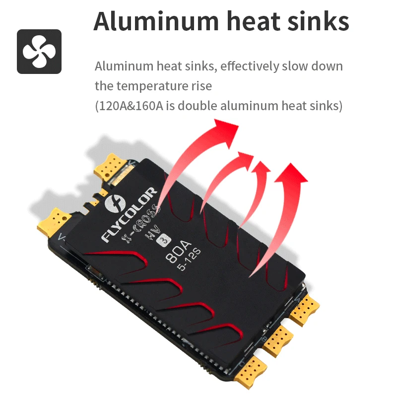 FLYCOLOR X-CROSS HV3 60A/80A/120A/160A Brushless ESC Speed Controller 5-12S BL32 For RC FPV Racing Drone Quadcopter X-Class