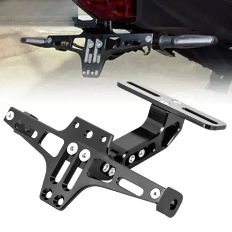Für Yamaha MT07 Kawasaki Z800 Honda für Universal Motorrad Kennzeichenhalter Kennzeichenhalter mit Blinker