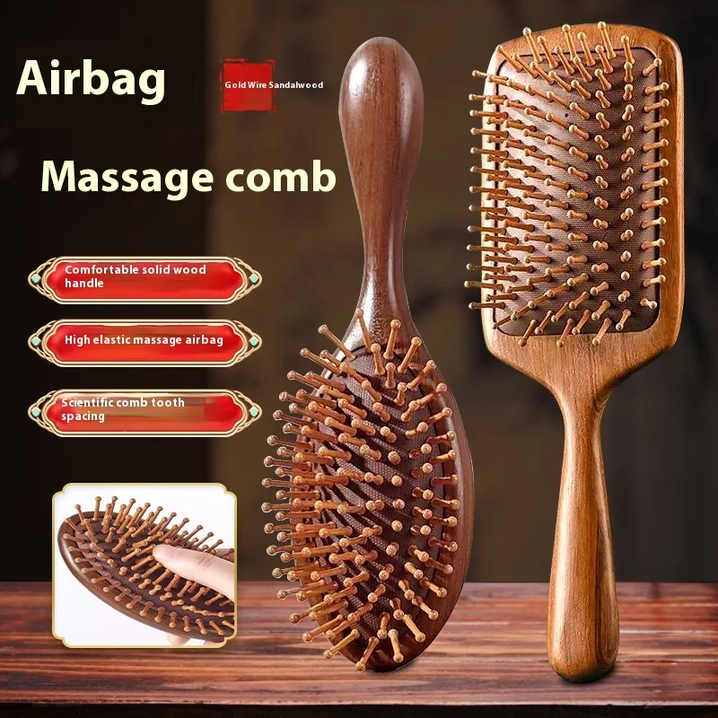 

Massage Comb Gasbag Anti Static Hair Wooden Hairbrush Wet Curly Detangle Hairdressing Styling Air Cushion Comb