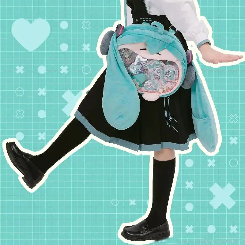 Kawaii Anime Hatsune Miku Cosplay Plush Backpack Ita Bag Women Bag Shool Student Men Velvet Shoulder Bag Girl Gift