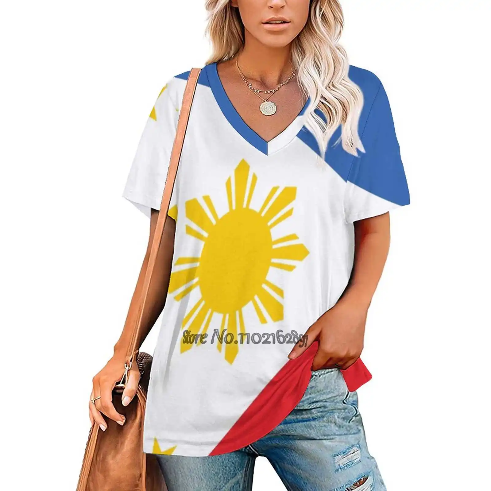 Philippines Flag Women Print T-Shirt Summer Casual Tops Streetwear T Shirt Korean Tops Philippines Filipino Filipino Pambansang