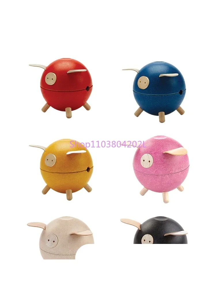 Plantoys Wooden Piggy Bank Wooden Piggy Bank Wooden Piggy Bank Ornament Cute Girl Toy Gift