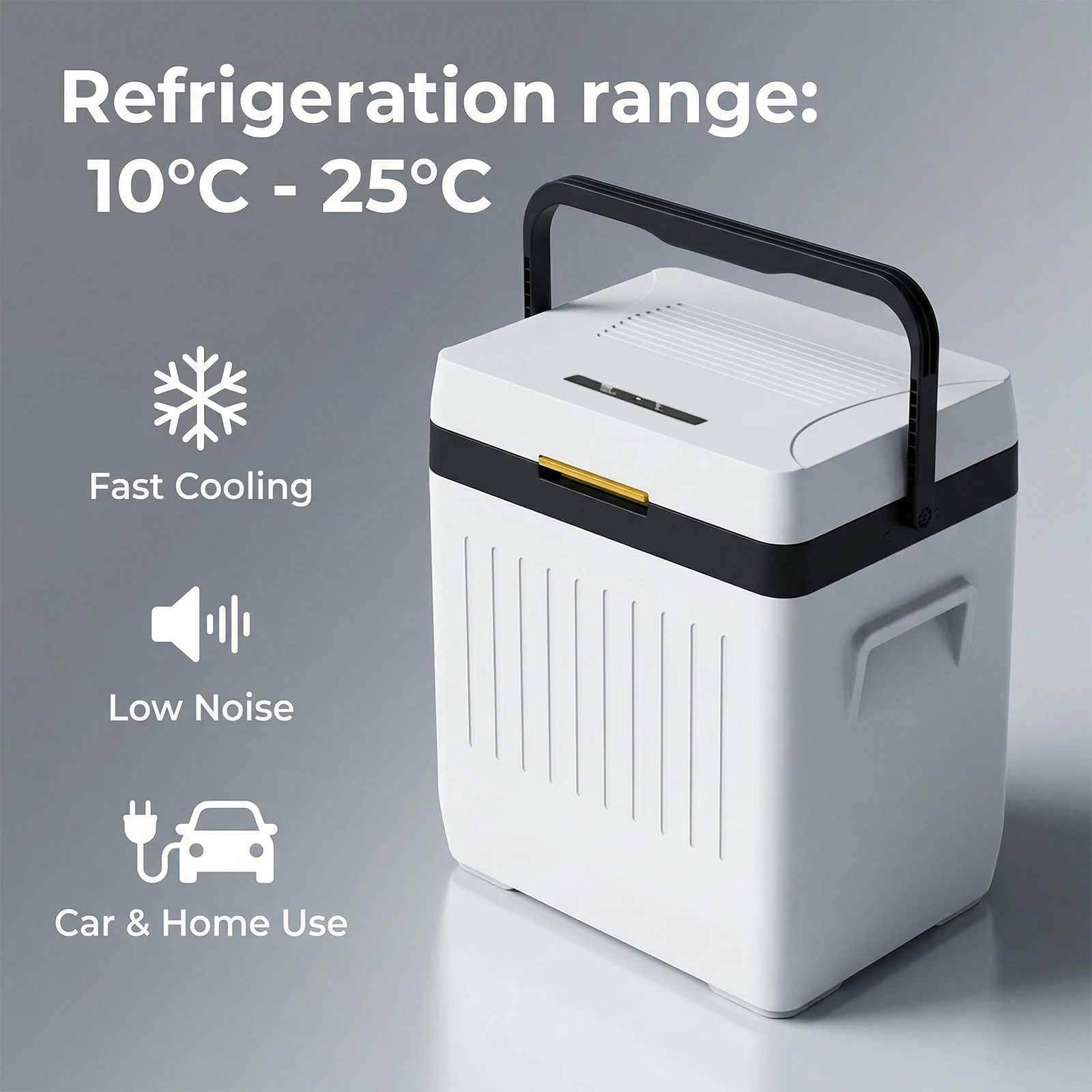 Podofo 20/24/27L Auto-Kühlschrank 12V Kühler 10 ° C~25 ° C Elektrischer Kühler für Camping, Reisen, LKW, Zuhause