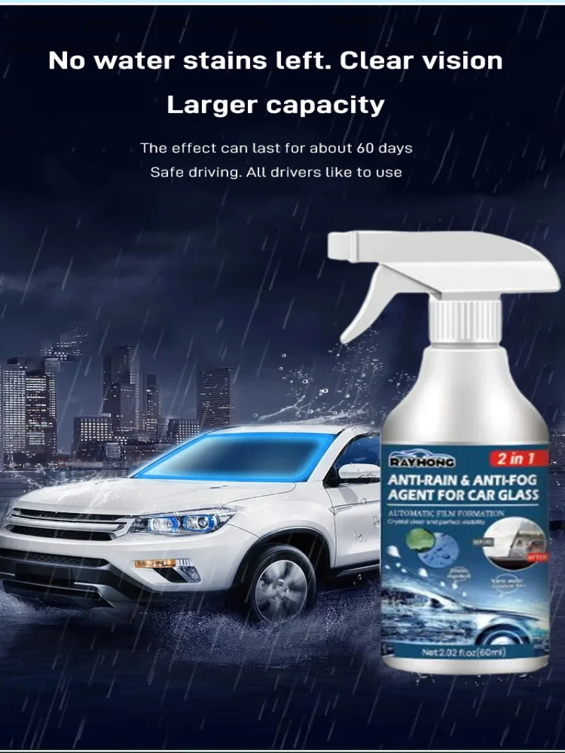 Auto Glass Coating Antifog Rainproof Agent Glass Anti Fog Coating Spray Clean Waterproof Spray Windshield Coating Agent