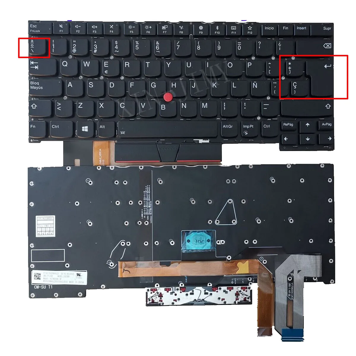 

Клавиатура с испанской подсветкой для ноутбука Lenovo Thinkpad T490s (тип 20NX,20NY) T495s (тип 20QJ,20QK), раскладка SP