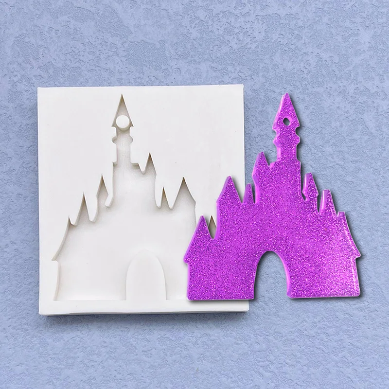 Schloss-Silikonform für Zuckerguss, Harzwerkzeuge, Cupcake-Backform, Fondant-Kuchendekorationswerkzeuge – Detail 4