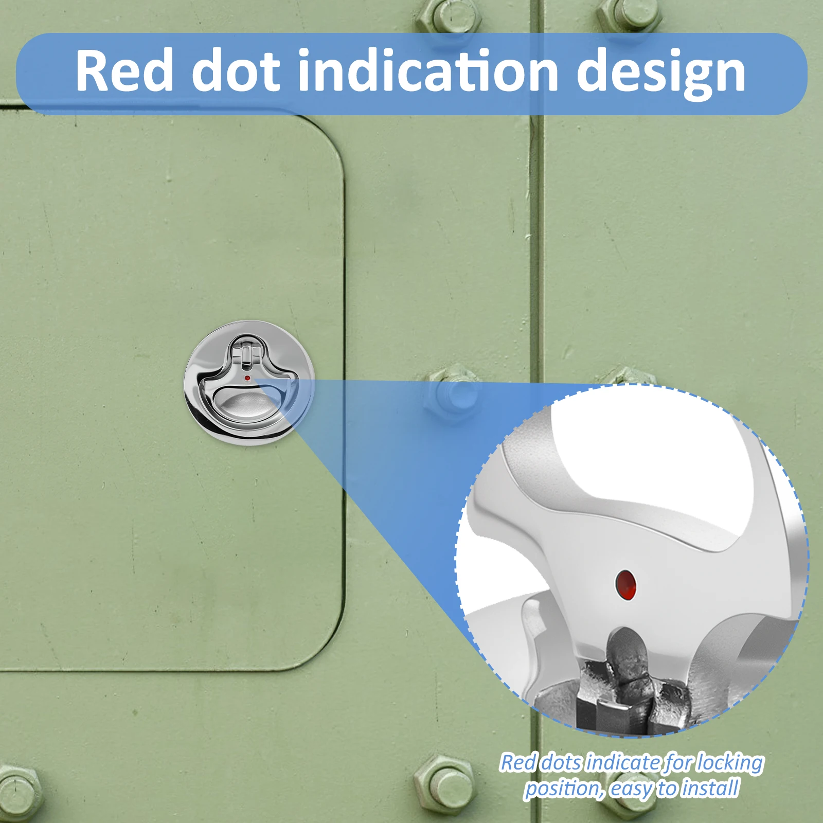 Afbeelding 5: Boot Cam Latch RVS Marine Hatch Pull met achterplaat Marine Hatch Pull Roestbestendig Marine Flush Hatch Pull