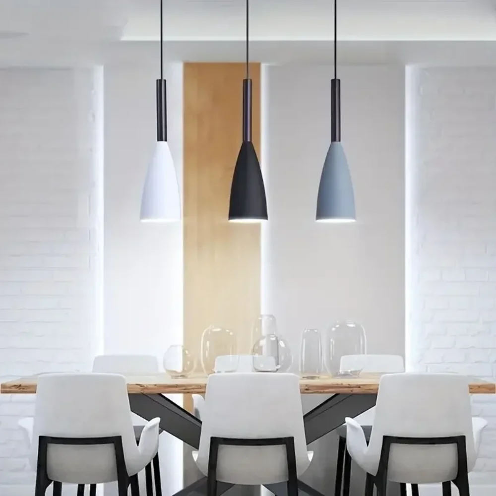 Nordic Modern 3-Light Pendant Chandelier – Soft Gradient Macaron Hues, Textured Metal Frame & Minimalist Silhouette