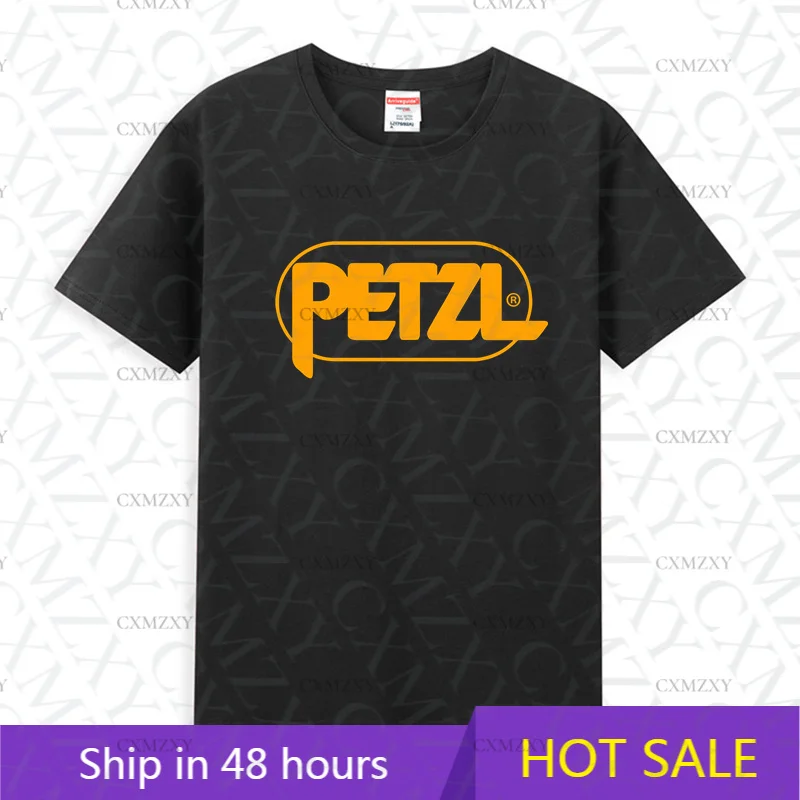 

2025 Men T Shirt Casual PETZL Climbing Logo T-shirt Graphic Summer Short Sleeves 100% Cotton S-3XL Cool Tee