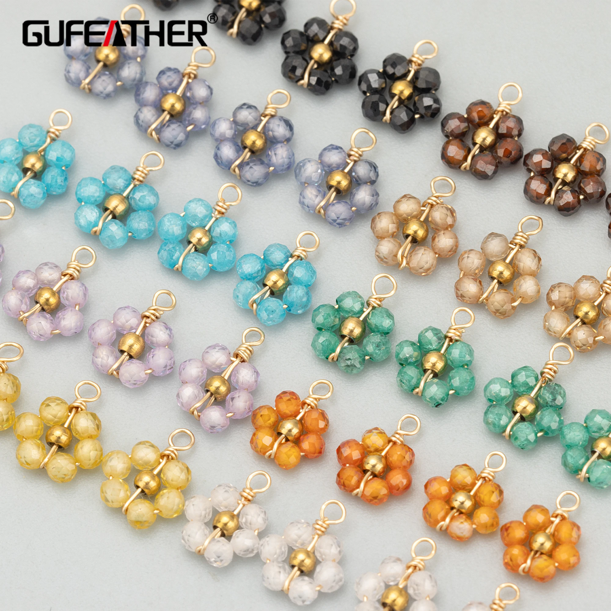 GUFEATHER ME69,jewelry accessories,stainless steel,nickel free,mini size,zircons,charms,jewelry making,diy pendants,6pcs/lot