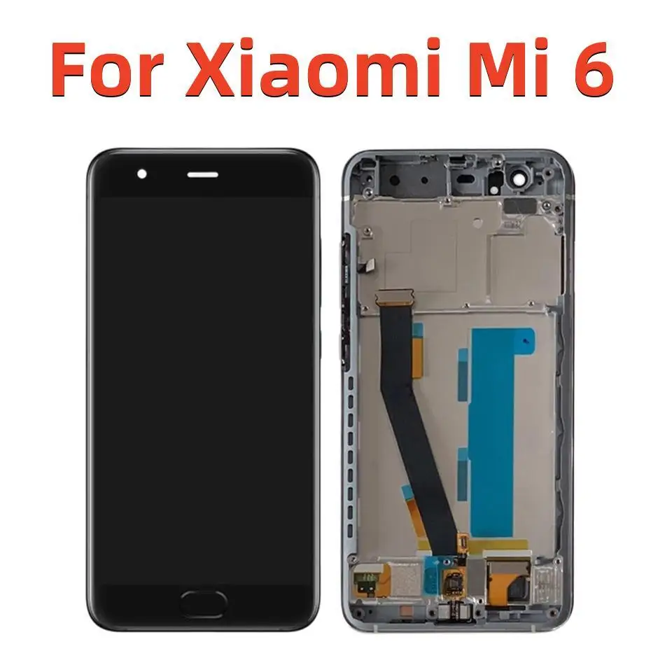 

Original Mi6 LCD For Xiaomi Mi 6 Display With Frame 5.15" Mi 6 LCD Fingerprint Display Touch Screen Glass Panel Assembly