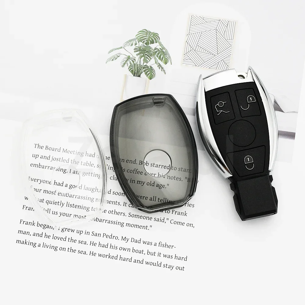 Auto Shell Fob Holder Key Fob Cover Keychain Transparent Black TPU for Mercedes Benz C E M S CLS CLA GLK GLA GLC GLE AMG Class