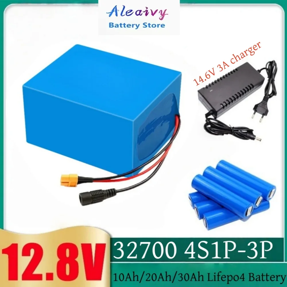 

12.8V 10Ah/20Ah/30Ah 32700 LiFePO4 Battery Pack with BMS For Sprayer/Fishing Boat/UPS Solar Light Rechargeable Deep Cycle.