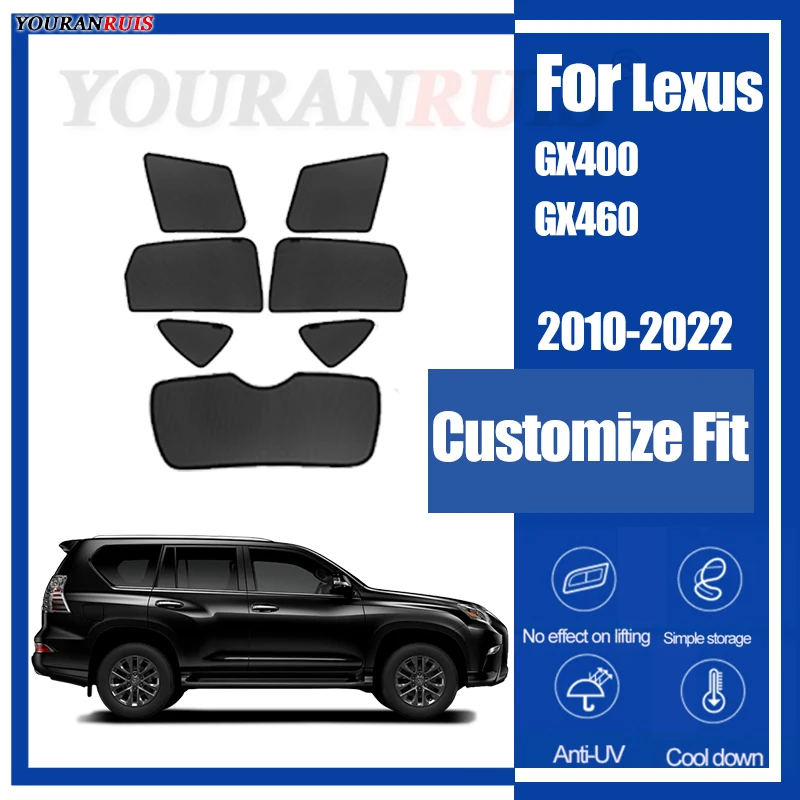 

Настроить для Lexus GX400 GX460 2010-2022 автомобильные боковые окна солнцезащитные шторы сетчатая теплоизоляция защита конфиденциальности аксессуары