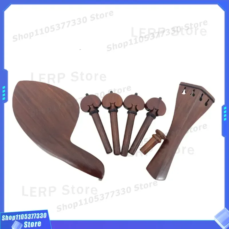 Premium 4/4 Violin Accessories Set with Bridge Armrest Chin Rest and Tailpiece Assembly Kit for Full Size String Instrument