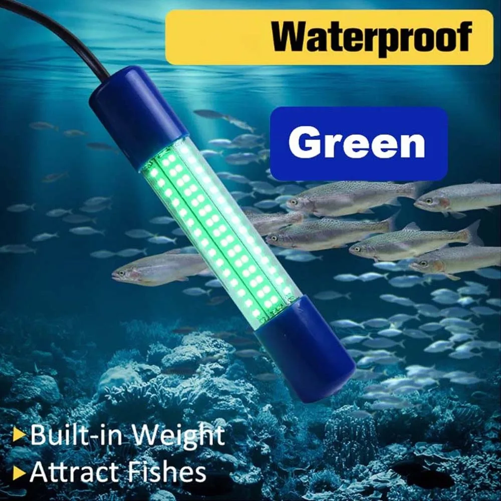 

180 Beads Underwater Fishing Light 30W LED Lures Finder Lamp Portable AC/DC 12-24V Submersible Boat Lamp Salvage Operation