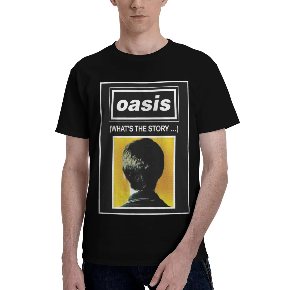 Camiseta Harajuku Minimalist Oasis Whats The Story, camiseta de algodón, camiseta Hipster, camisetas clásicas informales de manga corta de verano para hombre