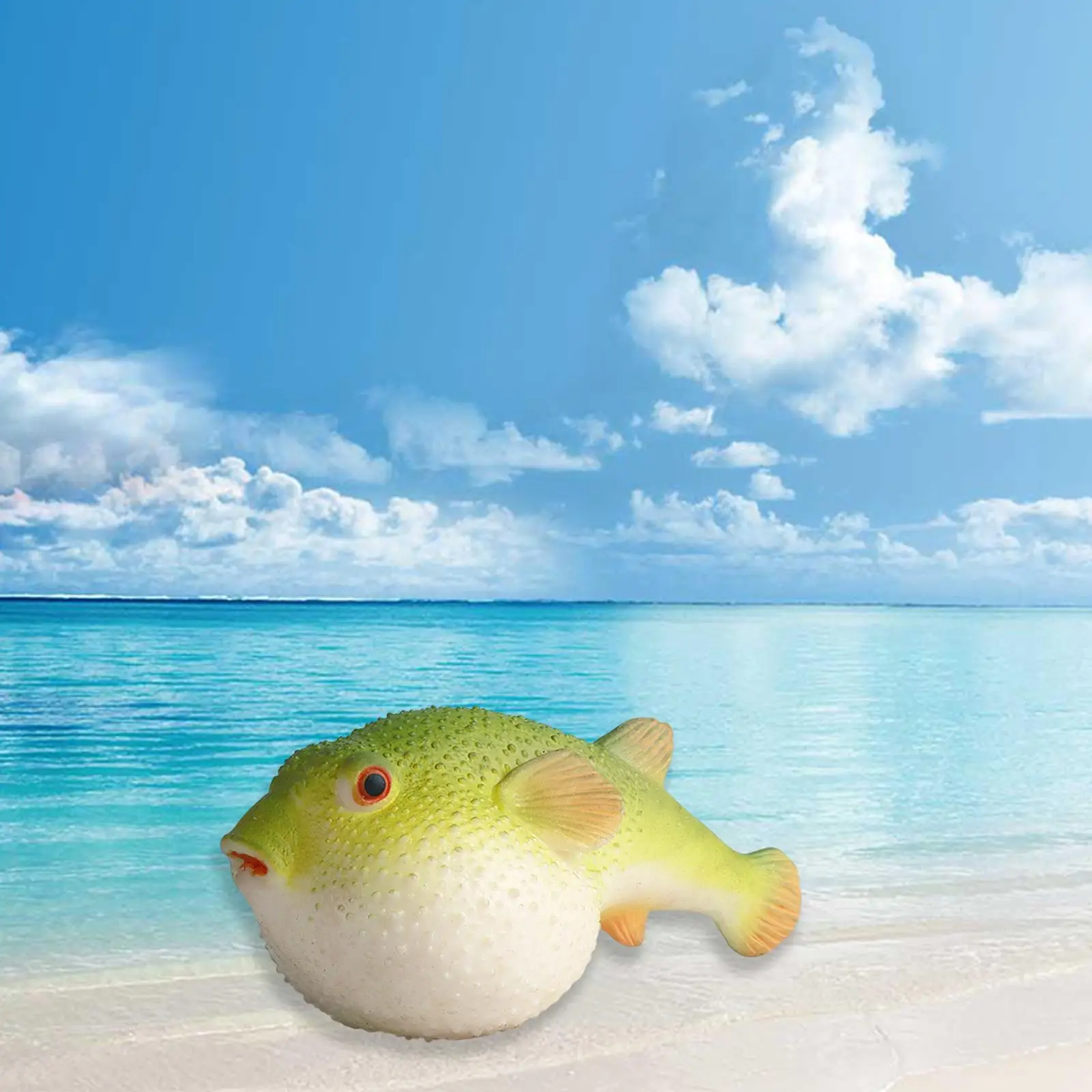 Realistic Sea Animal Pufferfish Figure Model Squeeze Sensory Toy